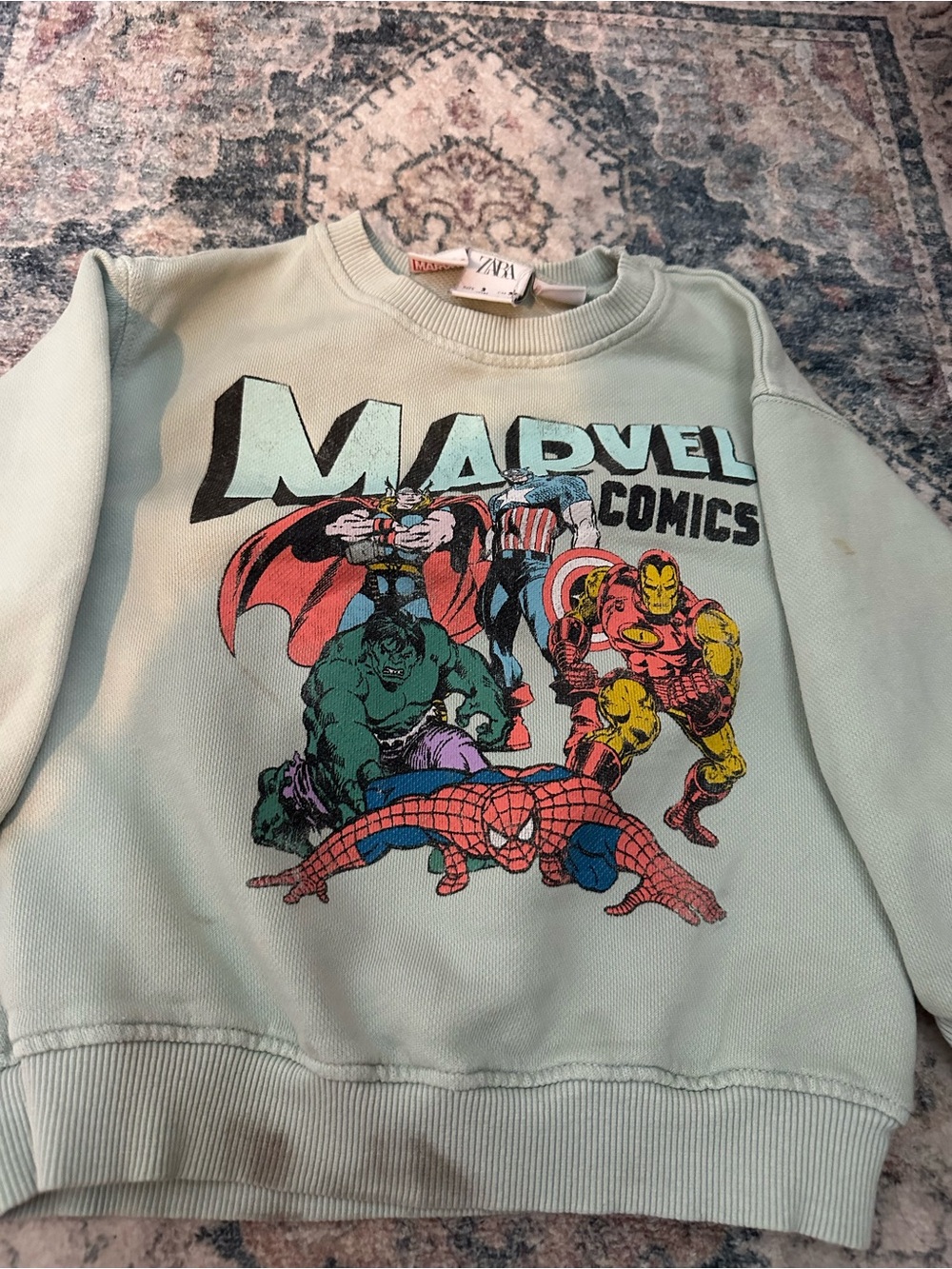 Zara Toddler Marvel Comics Mint Graphic Sweatshirt